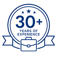 30+ years of experience badge